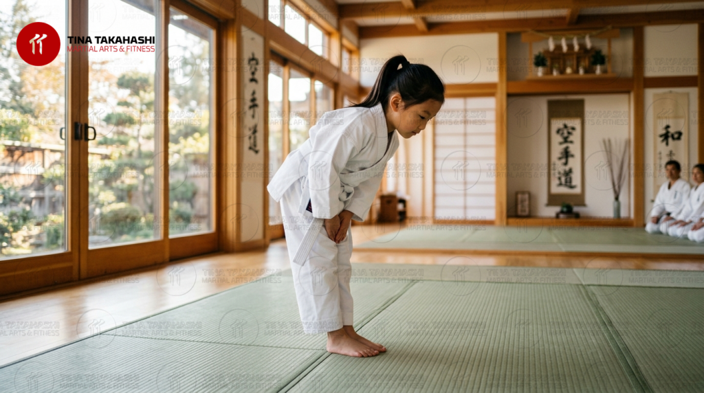 Children perform a judo throw on a tatami mat - Tina Takahashi